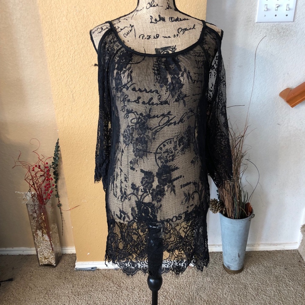Black Lace Swimsuit Cover - Picture 6 of 8